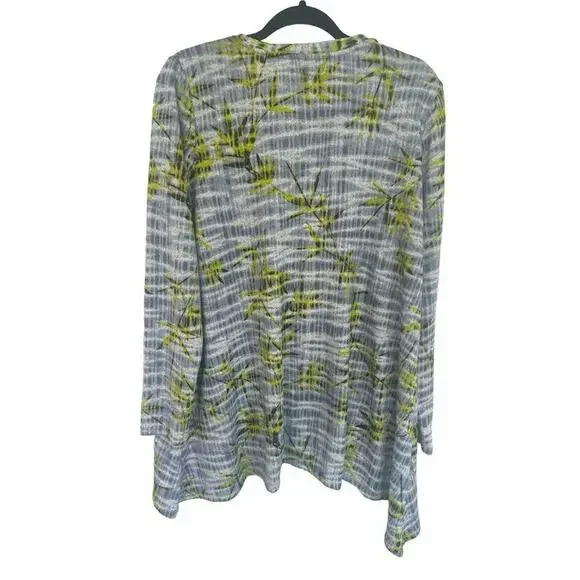 Logo by Lori Goldstein Leaf Botanic Print Cardigan Pockets Button Size Medium - Picture 4 of 7